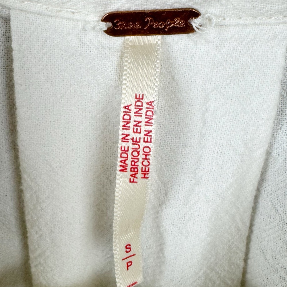 NWOT Ronnie Cotton Poplin Cream Button Mini Shirtdress Size Small Brunch - Picture 6 of 13